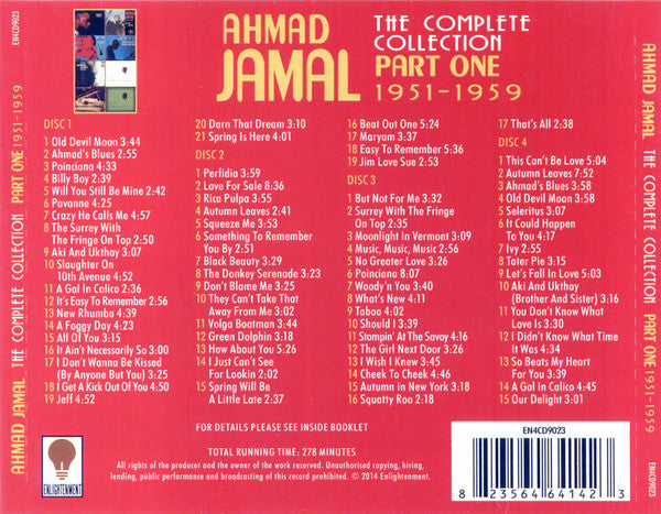 4CD - Ahmad Jamal – The Complete Collection Part One 1951-1959