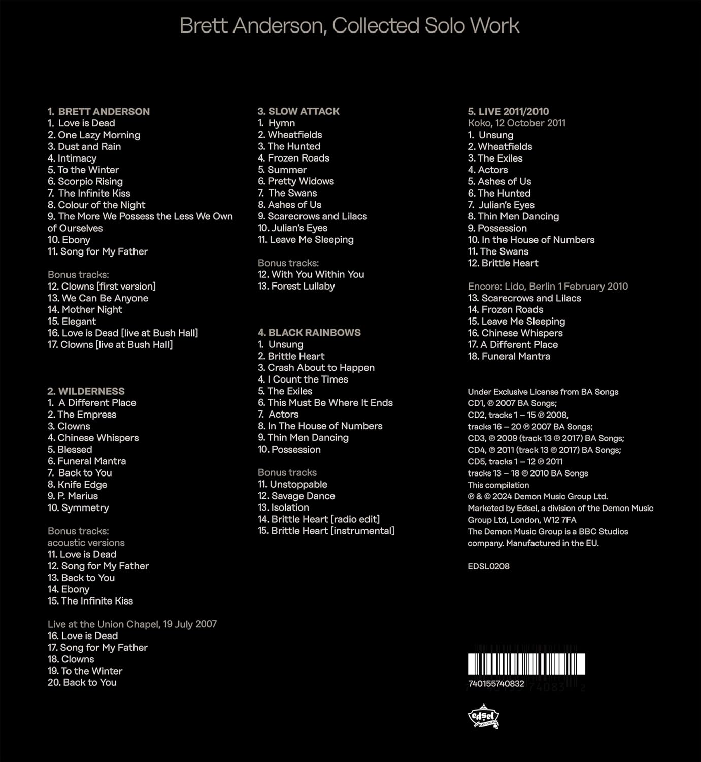 5CD - Brett Anderson - Collected Solo Work